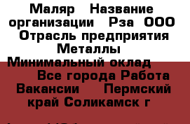 Маляр › Название организации ­ Рза, ООО › Отрасль предприятия ­ Металлы › Минимальный оклад ­ 40 000 - Все города Работа » Вакансии   . Пермский край,Соликамск г.